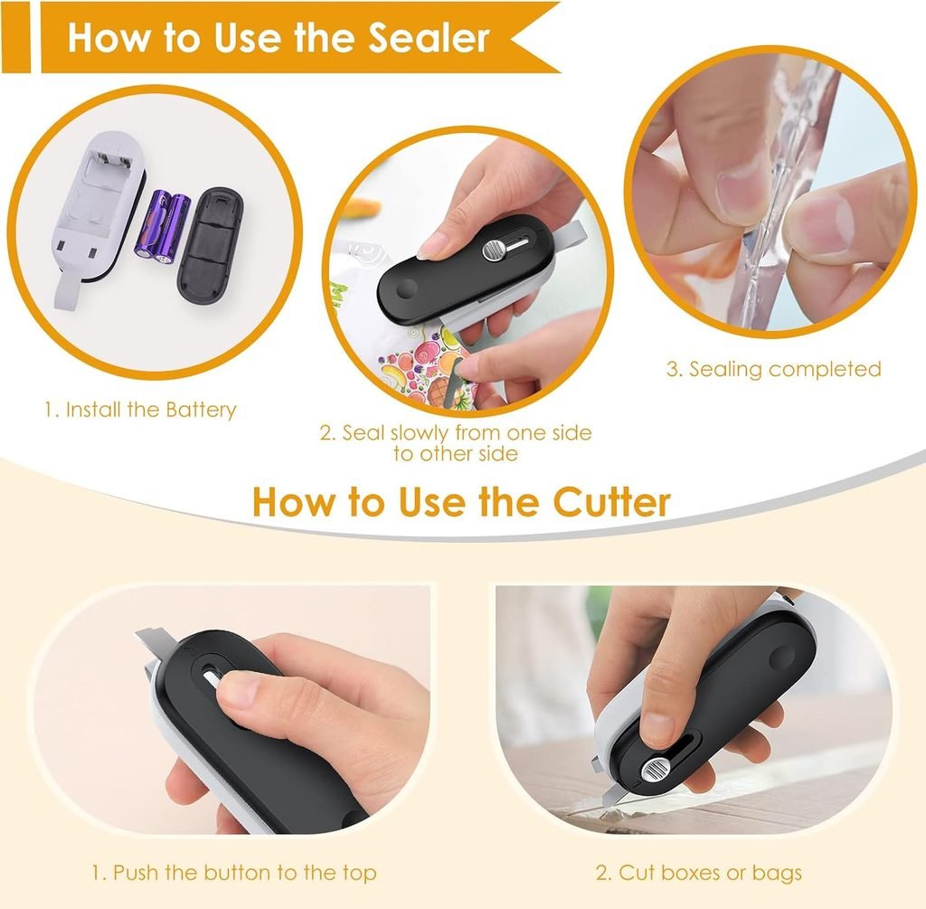 Mini Bag Sealer Heat Sealer with Cutter