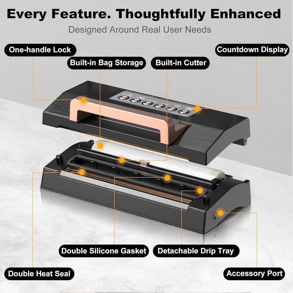 Powerful Suction Vacuum Sealer Built in Cutter