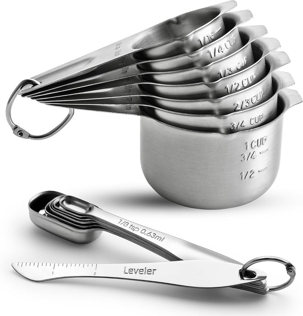 Stainless Steel Measuring Cups and Spoons Set of 14