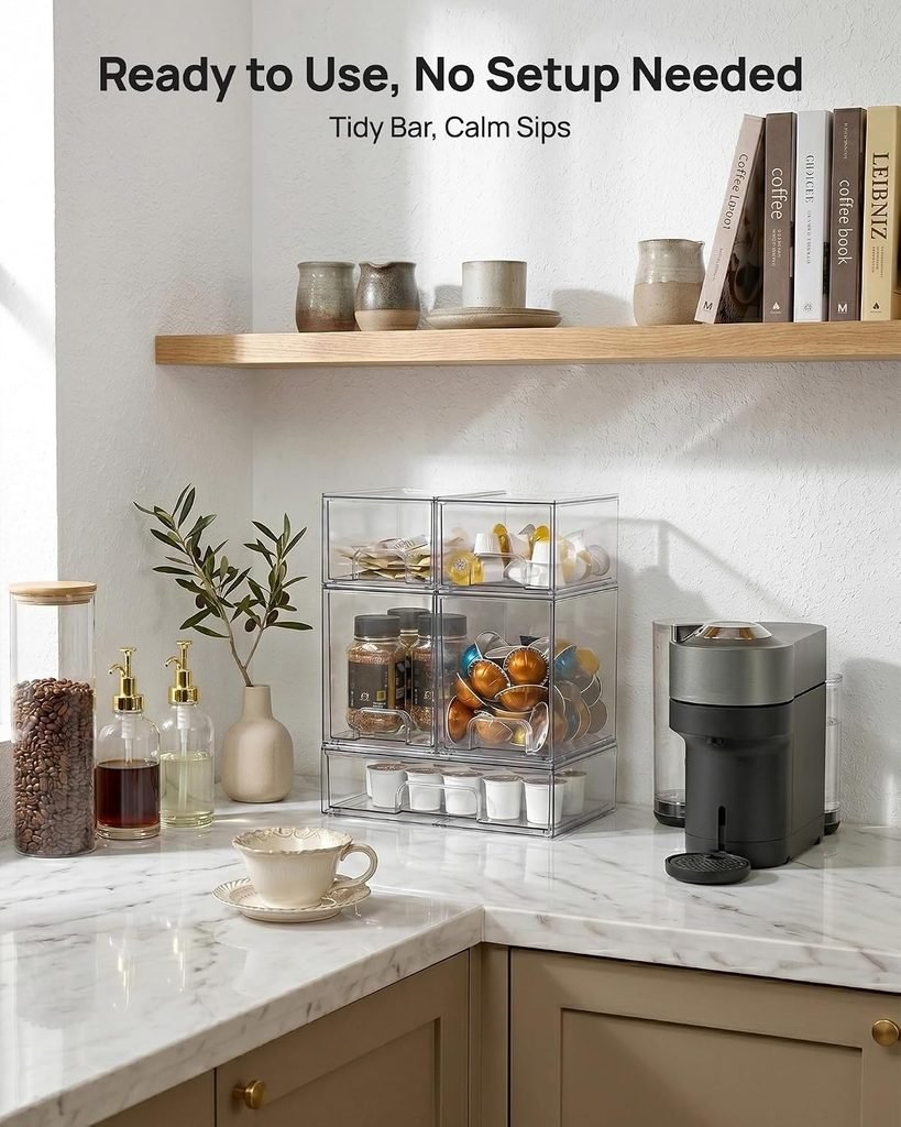 Clear Stackable Storage Drawers Set of 5