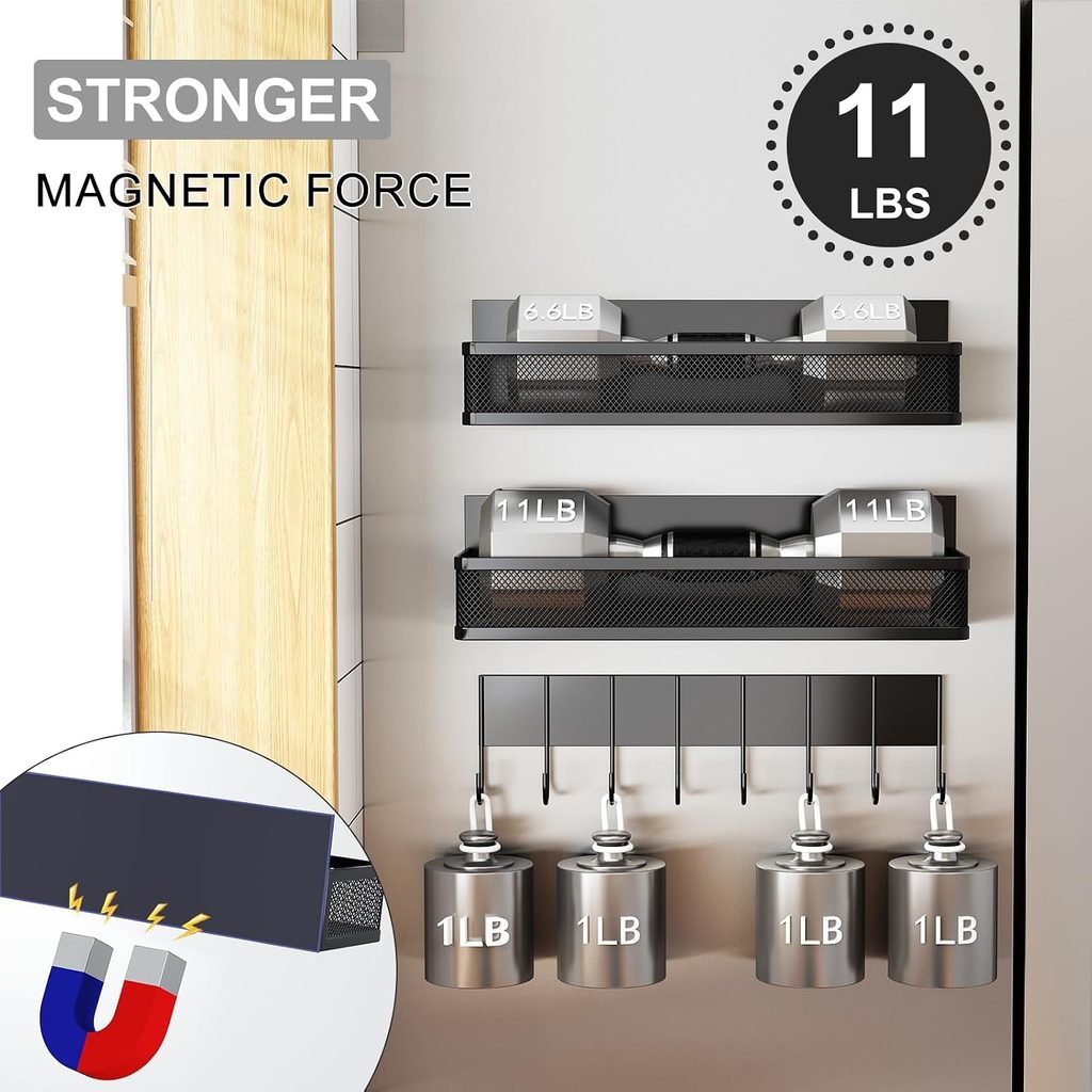 3 Pack Magnetic Shelf Moveable Fridge Organizer